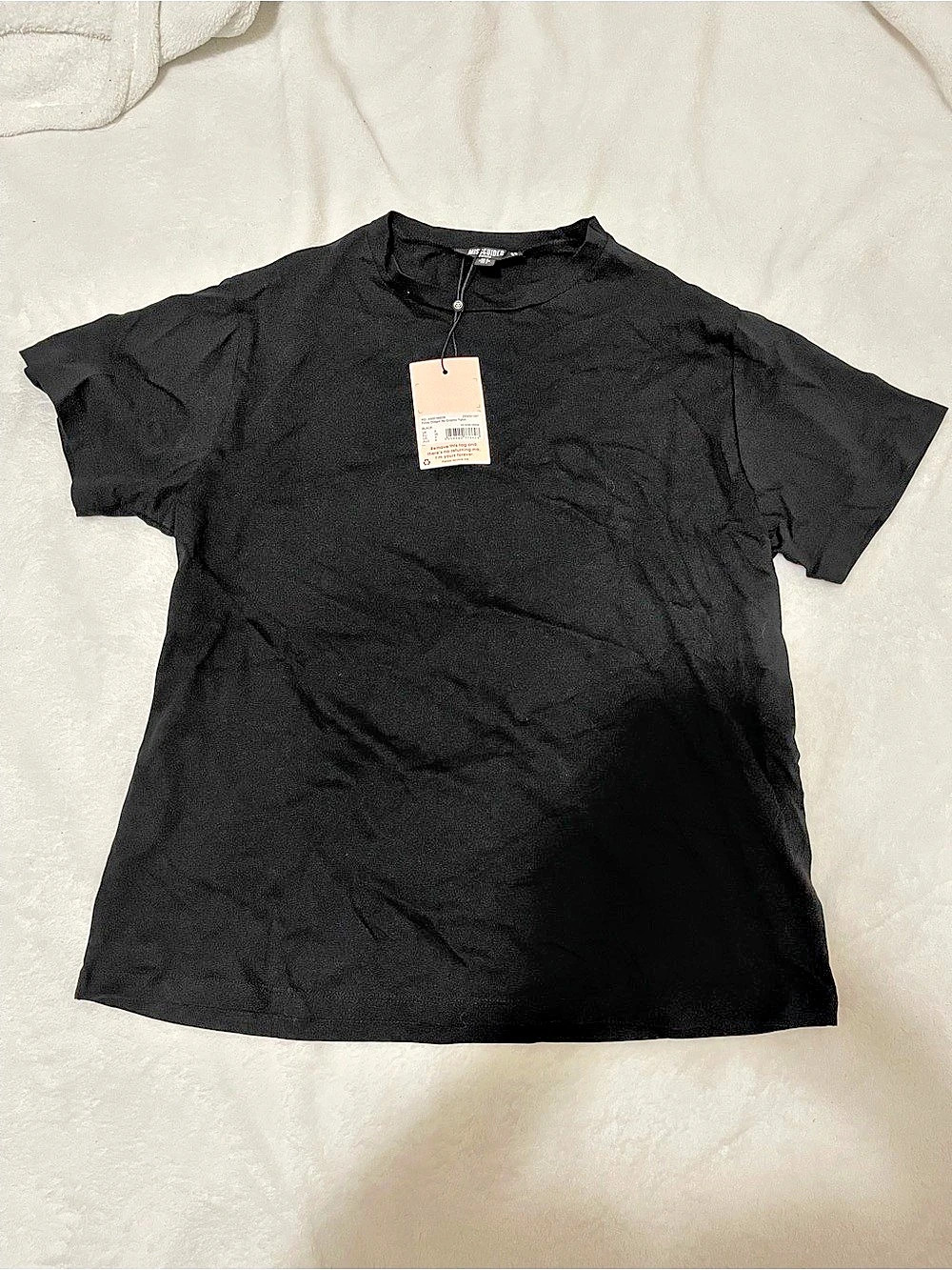 Missguided Graphic Tee in Black Size Large NWT